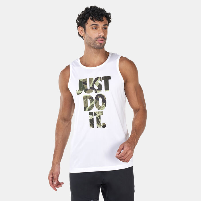 Nike Men's Dri-FIT Camo Tank Top White image number 0