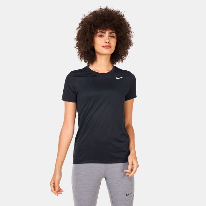Nike Women's Dri-FIT T-Shirt Black Nike Women's Dri-FIT T-Shirt Black image number 0