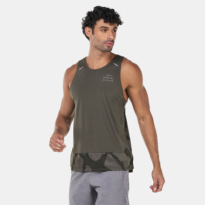 Nike Men's Dri-FIT Run Division Rise 365 Running Tank Top Green Nike Men's Dri-FIT Run Division Rise 365 Running Tank Top Green