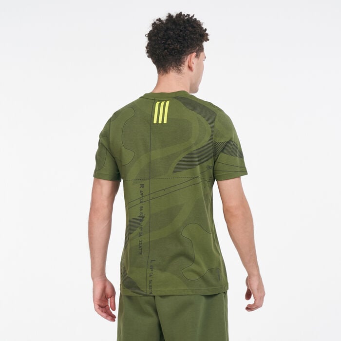 adidas Men's Allover Print T-Shirt Green adidas Men's Allover Print T-Shirt Green image number 1