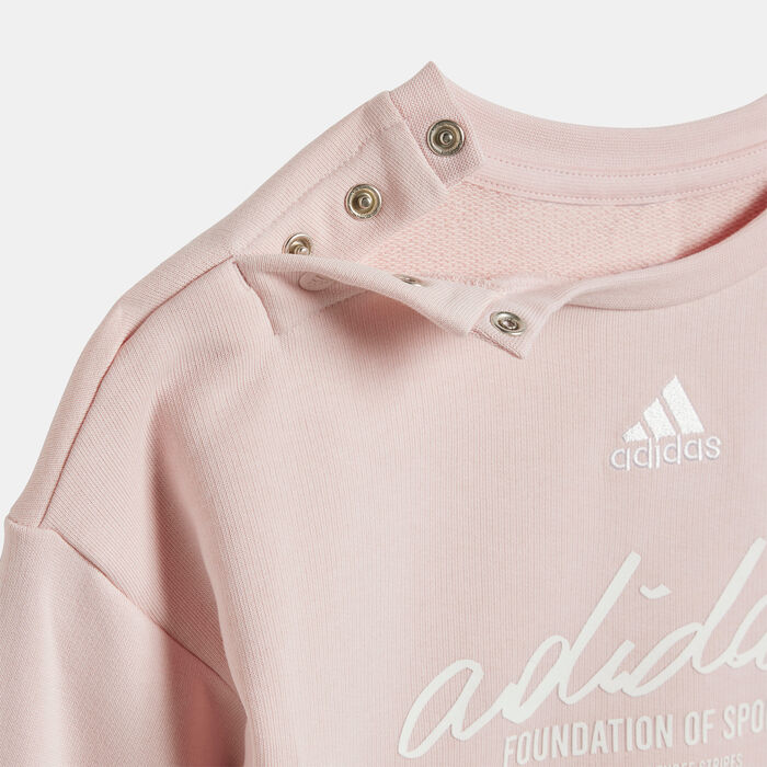 adidas Kids' Brand Love Sweatshirt and Sweatpants Set (Baby & Toddler) Pink adidas Kids' Brand Love Sweatshirt and Sweatpants Set (Baby & Toddler) Pink image number 3