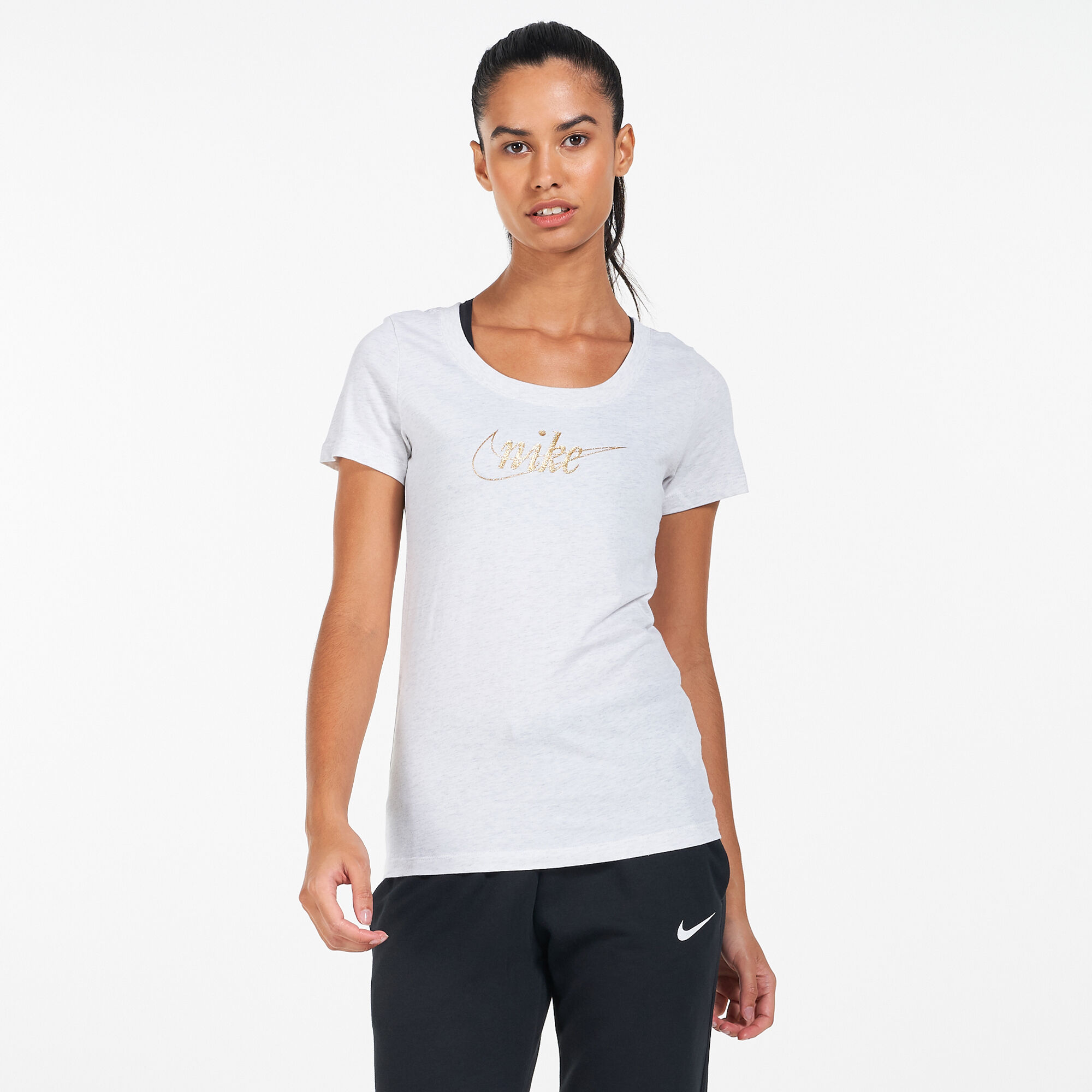 Buy Nike Women s Sportswear Glitter T Shirt Grey in Qatar SSS