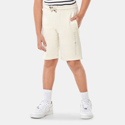 Tommy Hilfiger Kids' Tonal Logo Embroidery Sweat Shorts White