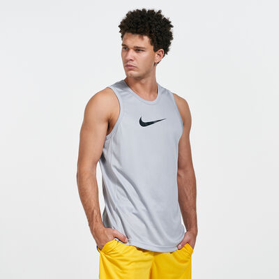 Nike Men's Dri-FIT Crossover Tank Top Grey Nike Men's Dri-FIT Crossover Tank Top Grey