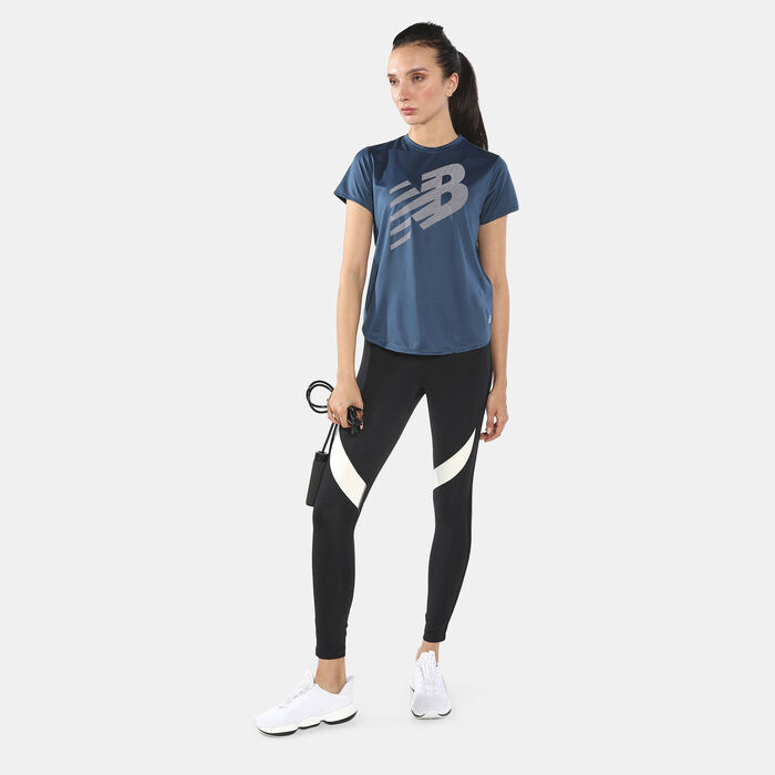 New Balance Women's Printed Accelerate T-Shirt Blue New Balance Women's Printed Accelerate T-Shirt Blue image number 2