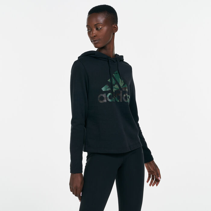 adidas Women's Essentials Camouflage Logo Hoodie Black adidas Women's Essentials Camouflage Logo Hoodie Black image number 0