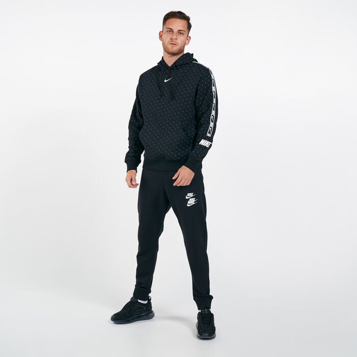 Nike Men's Sportswear Repeat Fleece Pullover Hoodie Black Nike Men's Sportswear Repeat Fleece Pullover Hoodie Black image number 2