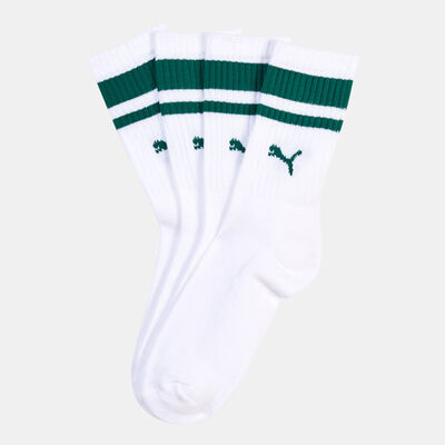 PUMA Crew Heritage Stripe Socks (2 Pack) White