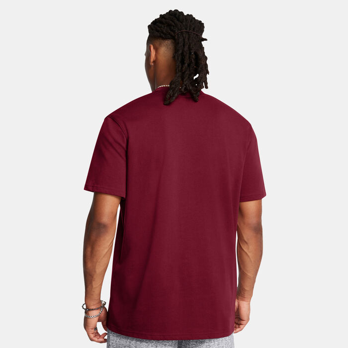 Under Armour Men's Logo Heavyweight T-Shirt Red Under Armour Men's Logo Heavyweight T-Shirt Red image number 1