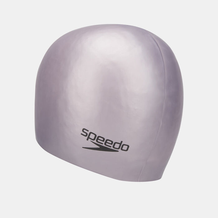 Speedo Plain Moulded Silicone Cap Grey image number 1
