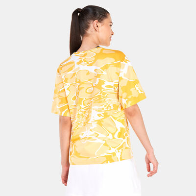 PUMA Women's Summer Splash Allover Print T-Shirt yellow