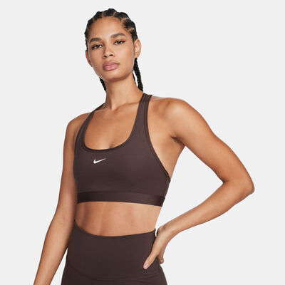 Nike Women's Swoosh Light-Support Training Sports Bra Brown