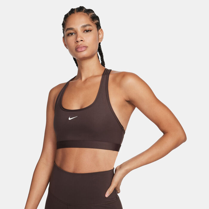 Nike Women's Swoosh Light-Support Training Sports Bra Brown Nike Women's Swoosh Light-Support Training Sports Bra Brown image number 0