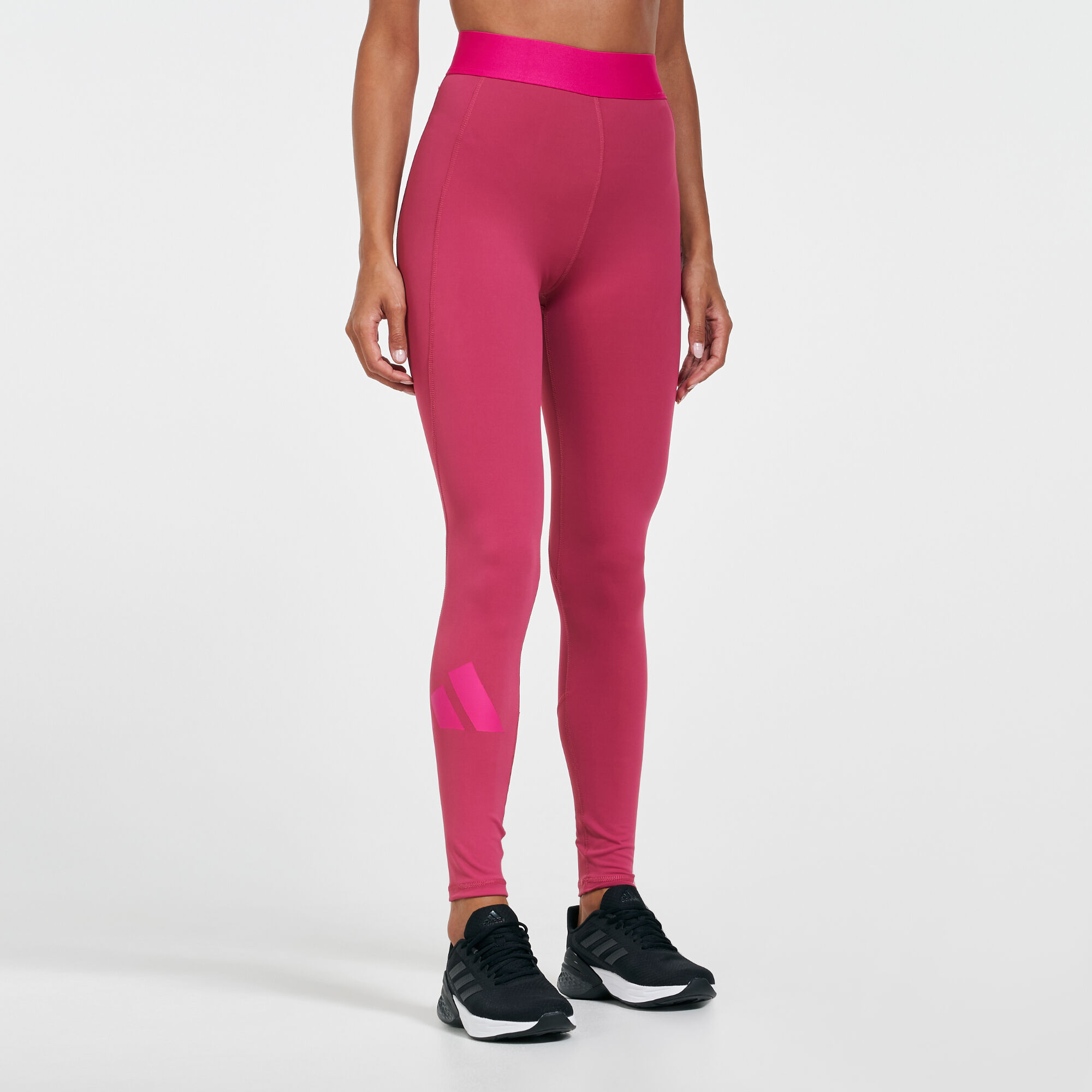 Women s TechFit Mid Rise Badge Of Sport Leggings Pink adidas in Qatar SSS