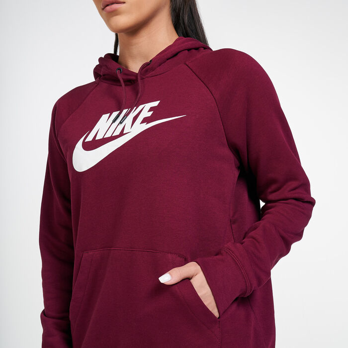 Nike Women's Sportswear Essential Pullover Hoodie Red Nike Women's Sportswear Essential Pullover Hoodie Red image number 3