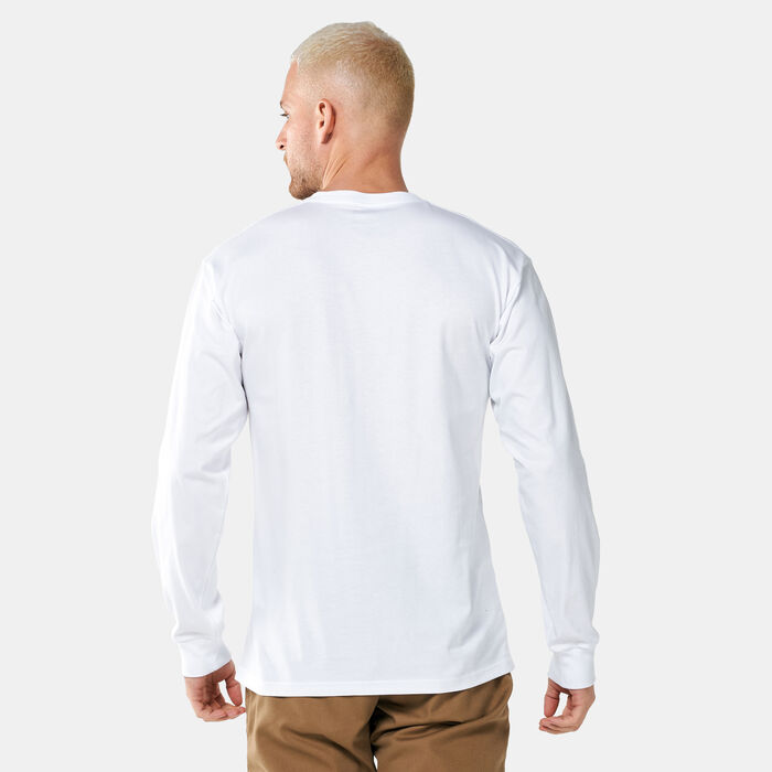 Vans Men's Left Chest Hit Long Sleeve T-Shirt White Vans Men's Left Chest Hit Long Sleeve T-Shirt White image number 1