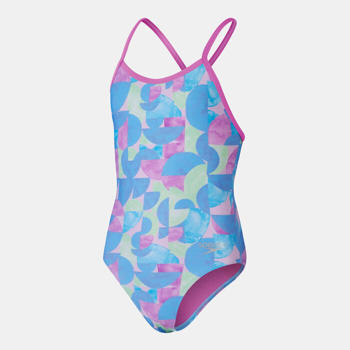 Speedo Kids' Digital Print One-Piece Swimsuit Blue image number 0