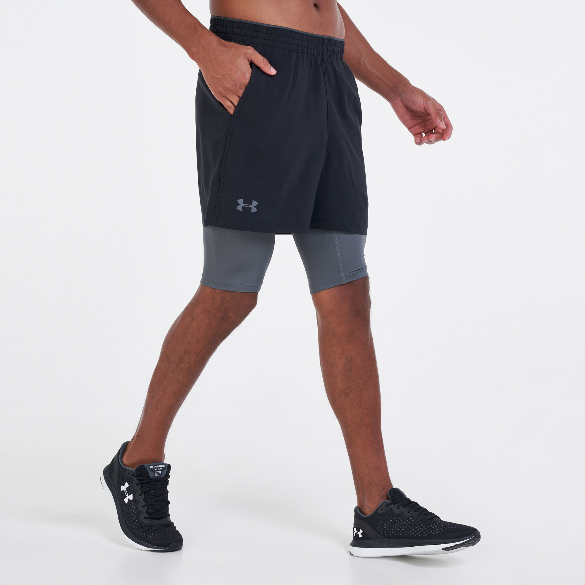Under armour qualifier 2 in 1 shorts mens 2025