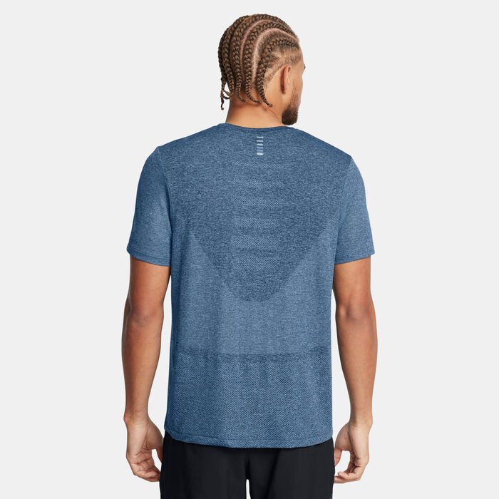 Under Armour Men's UA Seamless Stride Running T-Shirt Blue Under Armour Men's UA Seamless Stride Running T-Shirt Blue image number 1
