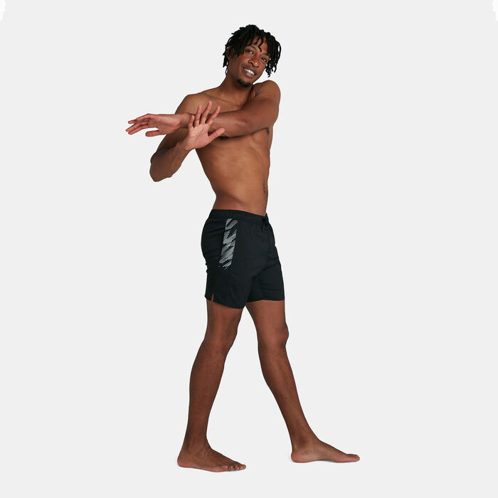 Speedo Men's Sport Printed 16" Swimming Water Shorts Black Speedo Men's Sport Printed 16" Swimming Water Shorts Black image number 5