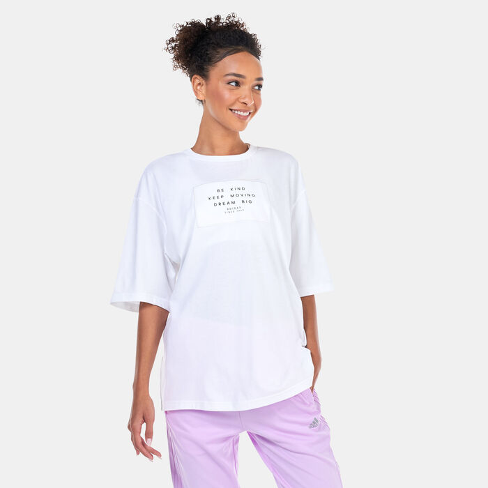 adidas Women's Lounge Graphic T-Shirt White adidas Women's Lounge Graphic T-Shirt White image number 0