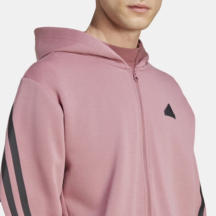 adidas Men's Future Icons 3-Stripes Full Zip Hoodie Red adidas Men's Future Icons 3-Stripes Full Zip Hoodie Red image number 3