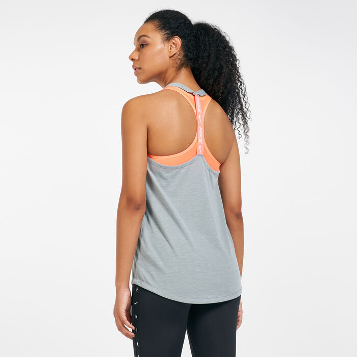 Nike Women's Dri-Fit Elastika Tank Top Grey Nike Women's Dri-Fit Elastika Tank Top Grey image number 1