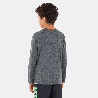 Nike Swim Kids' Heather Hydroguard Swim Top Black