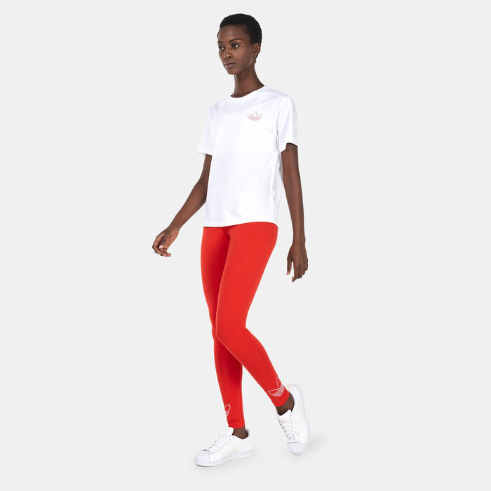adidas Originals Women's Leggings Red adidas Originals Women's Leggings Red image number 2
