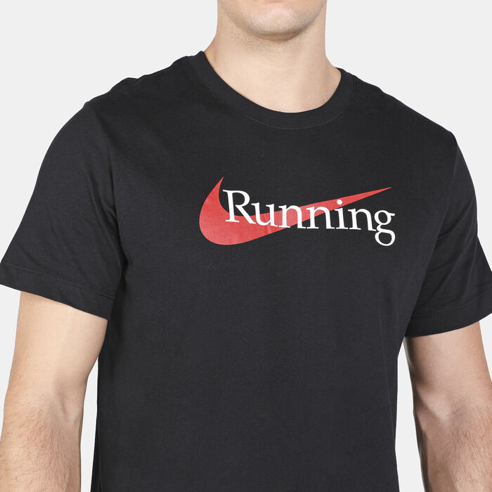 Nike Men's Dri-FIT Running T-Shirt Black image number 7