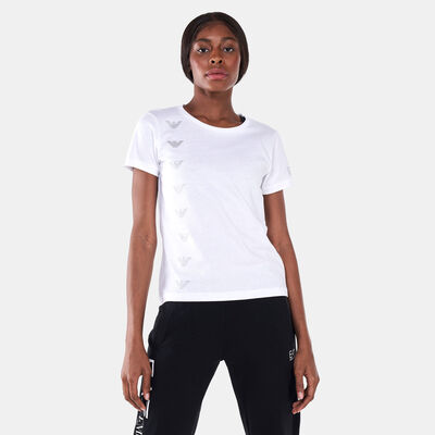 EA7 Emporio Armani Women's Train Logo Series Multilogo T-Shirt White