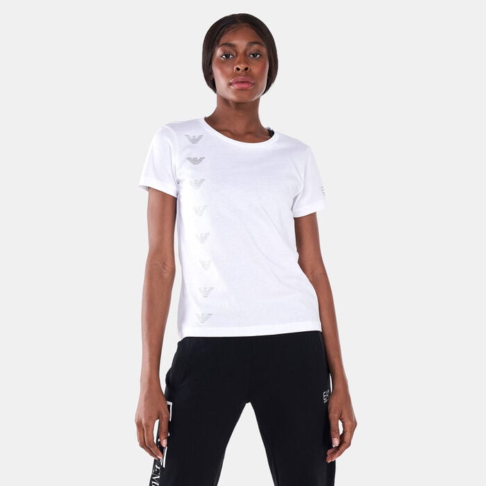 EA7 Emporio Armani Women's Train Logo Series Multilogo T-Shirt White EA7 Emporio Armani Women's Train Logo Series Multilogo T-Shirt White image number 0
