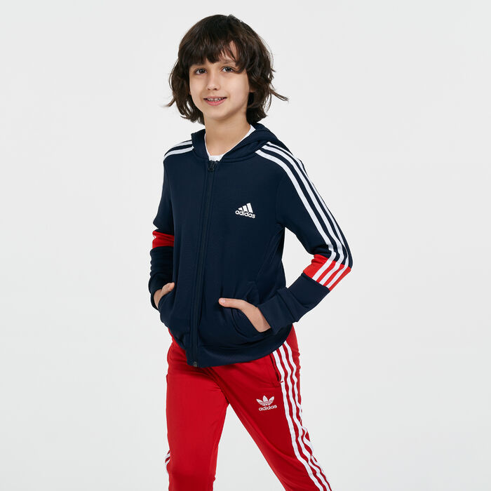 adidas Kids' 3-Stripes Primeblue AEROREADY Hoodie Blue adidas Kids' 3-Stripes Primeblue AEROREADY Hoodie Blue image number 0