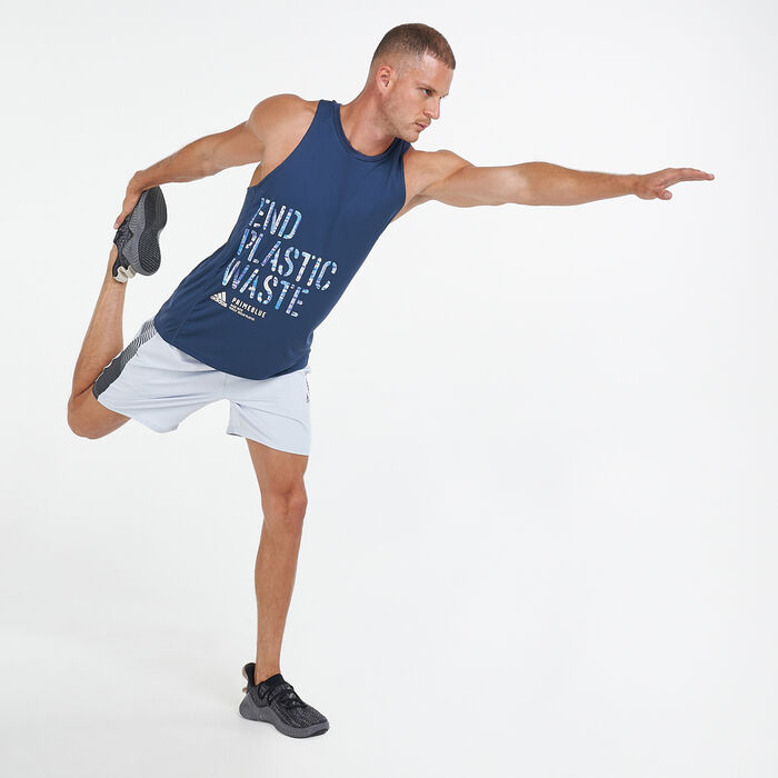 adidas Men's Run for the Oceans Graphic Tank Top Blue adidas Men's Run for the Oceans Graphic Tank Top Blue image number 2