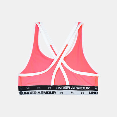 Under Armour Kids' UA Crossback Sports Bra Pink