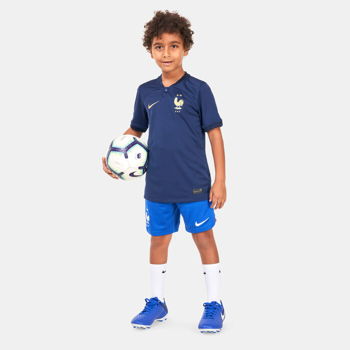 Nike Kids' France Dri-FIT Stadium Away Shorts - 2022 Blue Nike Kids' France Dri-FIT Stadium Away Shorts - 2022 Blue image number 2