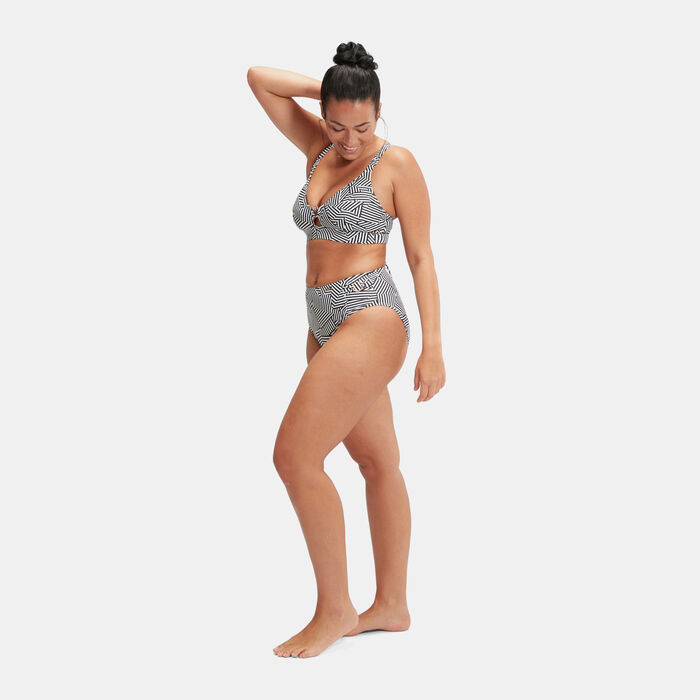 Speedo Women's Shaping Printed Swimming Briefs Black Speedo Women's Shaping Printed Swimming Briefs Black image number 2