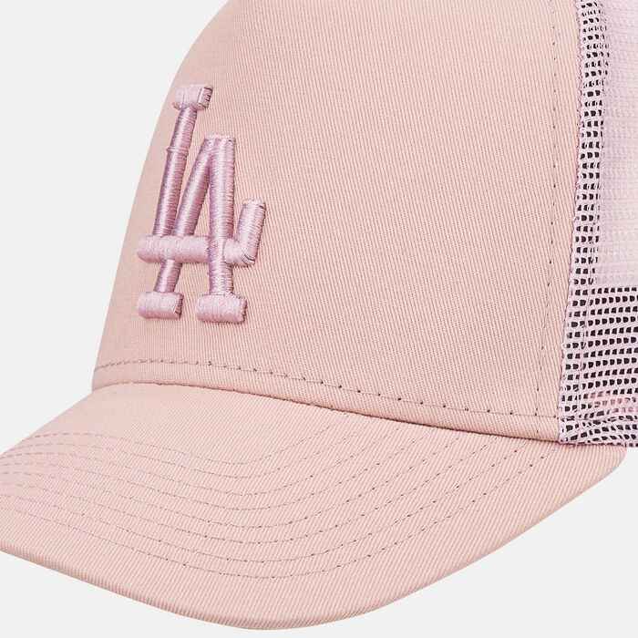New Era Men's Los Angeles Dodgers Tonal Mesh A-Frame Trucker Cap Pink image number 2