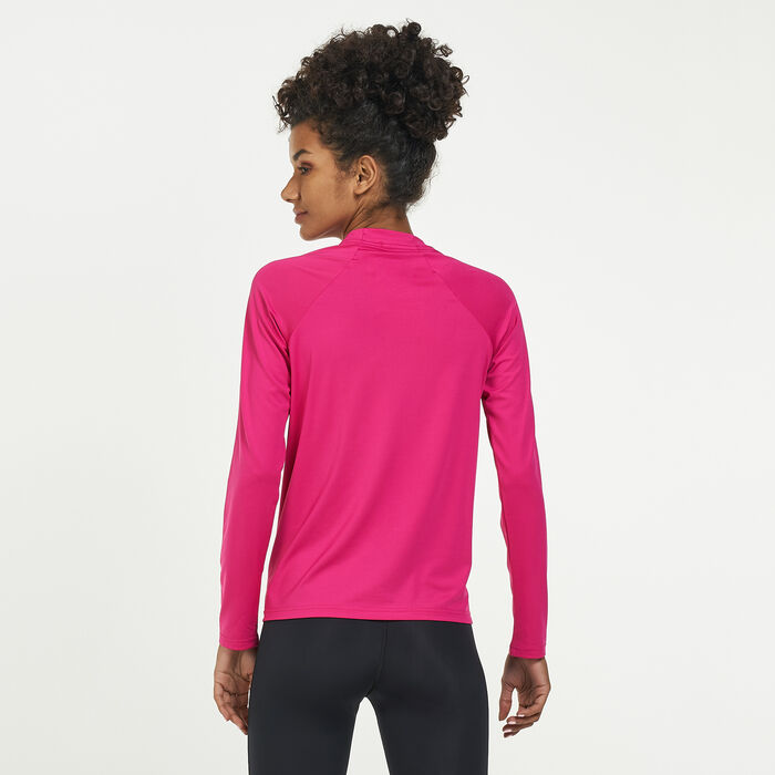 Nike Swim Women's Essential Long Sleeve Hydroguard Rashguard Pink Nike Swim Women's Essential Long Sleeve Hydroguard Rashguard Pink image number 1