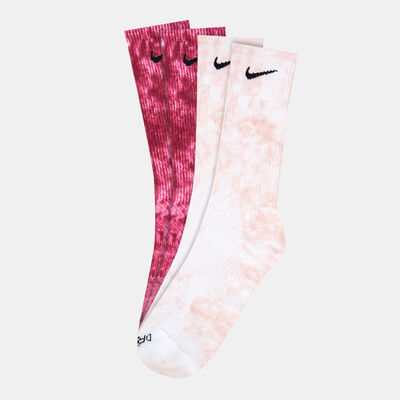 Nike Men's Cushioned Tie-Dye Crew Socks (2 Pack) Red