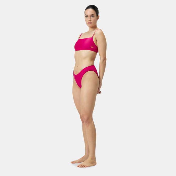 Speedo Women's Solid Thinstrap 2-Piece Bikini Set Purple Speedo Women's Solid Thinstrap 2-Piece Bikini Set Purple image number 2