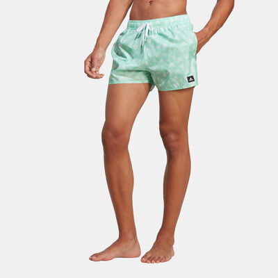 adidas Men's Logo Print CLX Swim Shorts Green