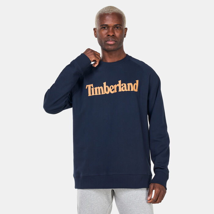 Timberland Men's Linear Logo Print Sweatshirt Blue image number 0