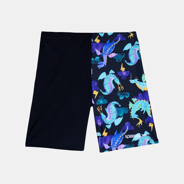 Speedo Kids' Digital Allover Print Swimming Jammer Shorts Black image number 0