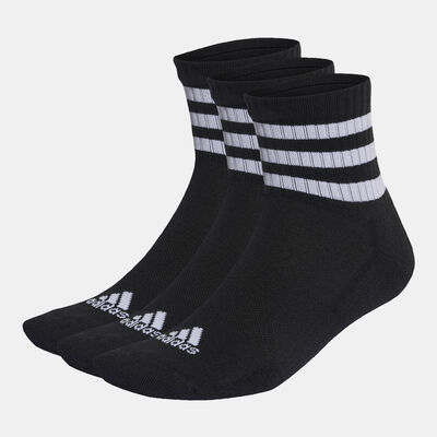 adidas Men’s 3-Stripes Cushioned Sportswear Mid-Cut Socks (3 Pack) Multi