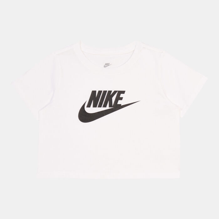 Nike Kids' Sportswear Cropped T-Shirt (Older Kids) White Nike Kids' Sportswear Cropped T-Shirt (Older Kids) White image number 0