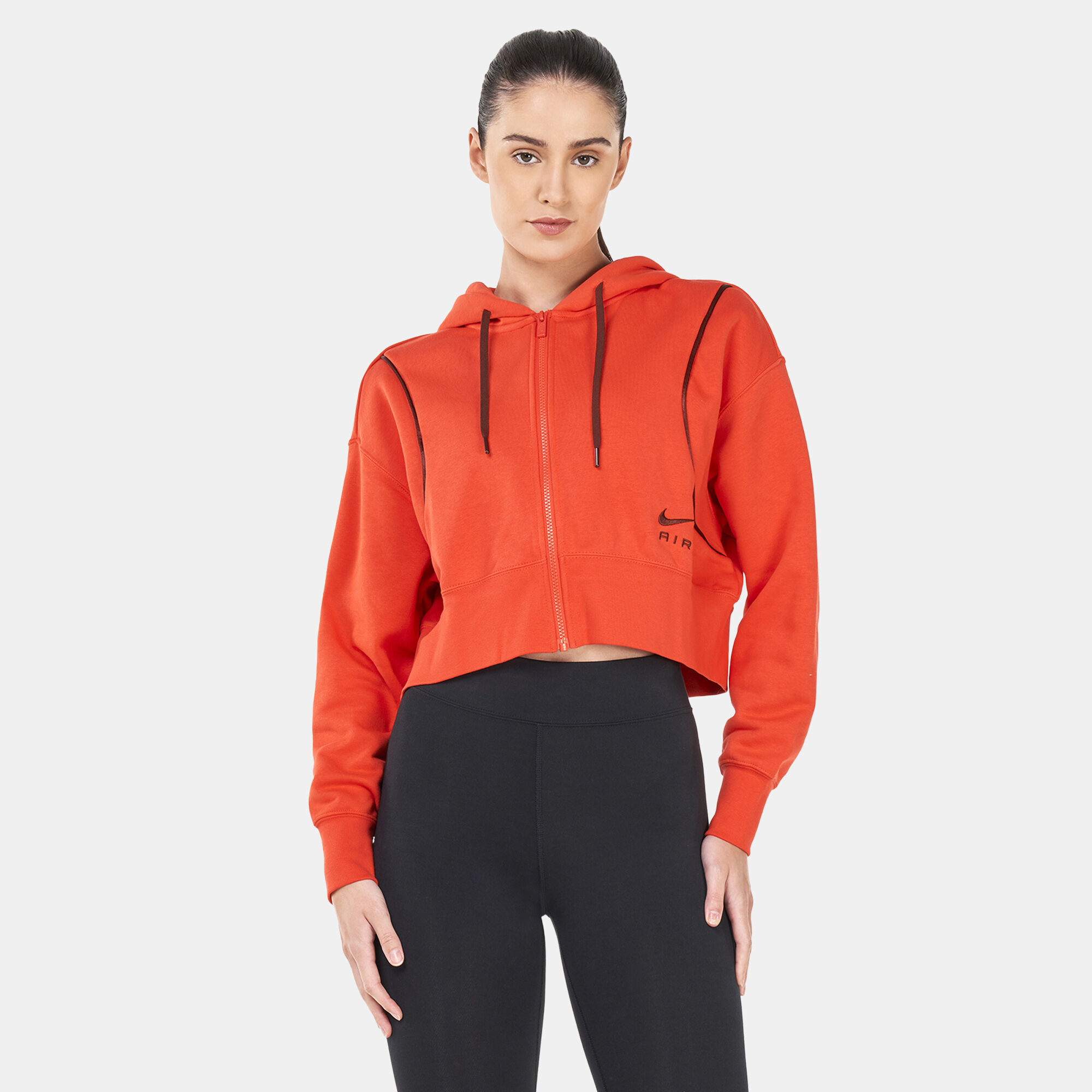 Women s Air Full Zip Fleece Hoodie Orange Nike in Qatar SSS