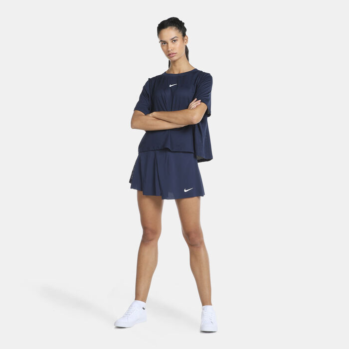 Nike Women's Court Advantage T-Shirt Blue Nike Women's Court Advantage T-Shirt Blue image number 2