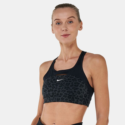 Nike Women's Dri-FIT Swoosh Printed Sports Bra Black