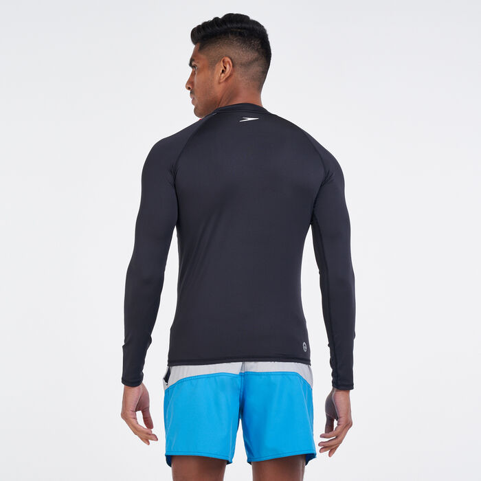 Speedo Men's Essential Rashguard Swimming T-Shirt Black image number 1